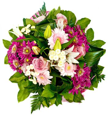 Bunch of pink flowers clipart