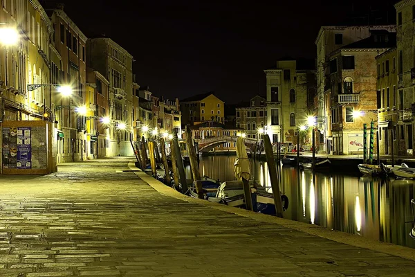 夜晚的威尼斯 免版税图库图片