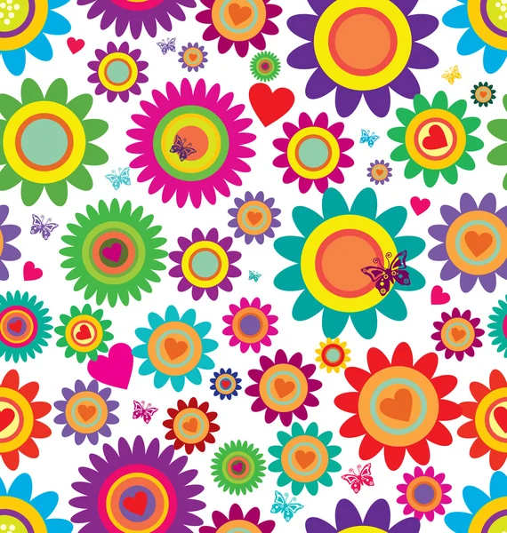 Fleurs de printemps - motif vectoriel sans couture — Image vectorielle