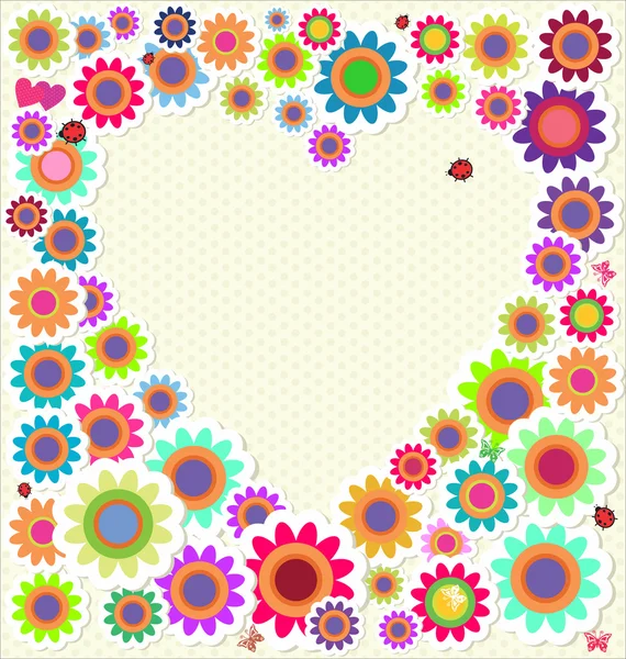 Forme de coeur floral — Image vectorielle