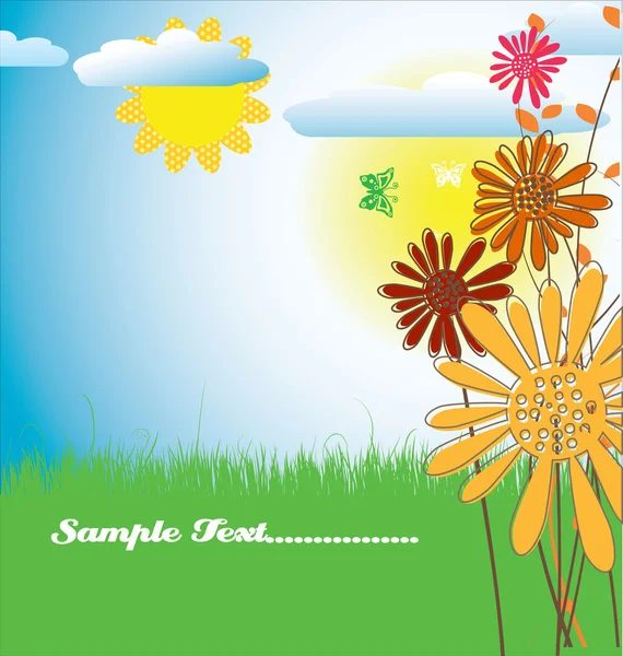 Cute spring background — Stock Vector