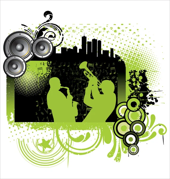 Grunge jazz musique fond — Image vectorielle