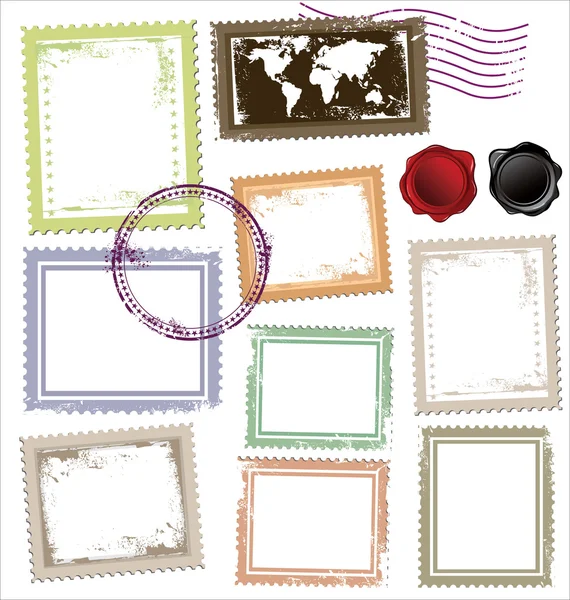 Винтажный шаблон почтовых марок — стоковый вектор