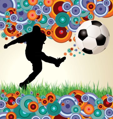 Retro soccer background clipart