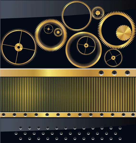 Gold gear background — Stock Vector