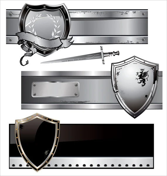Shield banner set — Stock Vector