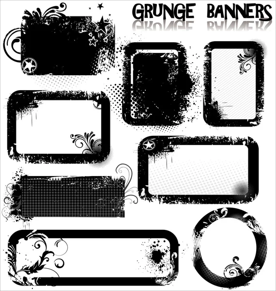 Banderas de Grunge vacías — Vector de stock