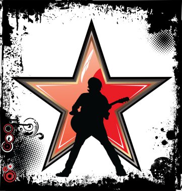 Rock star grunge background clipart