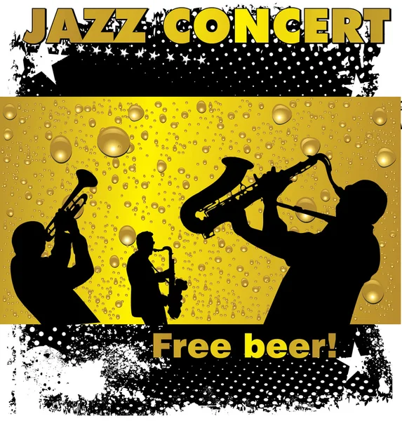 Jazz concert gratis bier behang — Stockvector