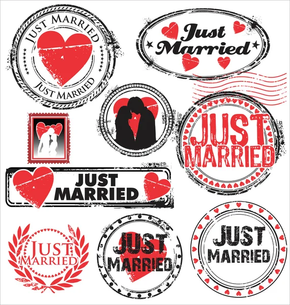 Sólo sellos casados — Archivo Imágenes Vectoriales