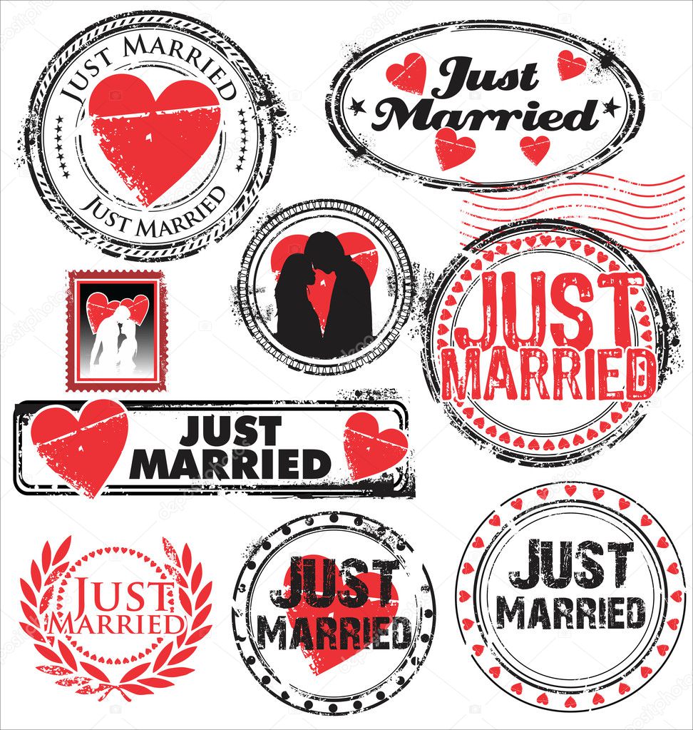 Just married stamps