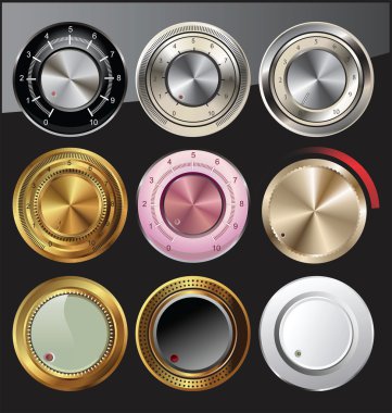 Control knobs set clipart