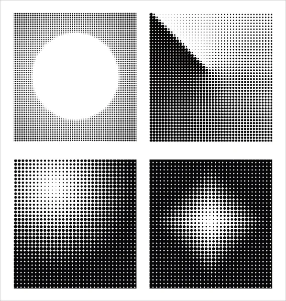 Un ensemble de 4 motifs de cadre demi-teinte — Image vectorielle