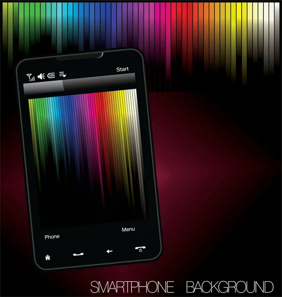 Fondo arco iris Smartphone — Vector de stock