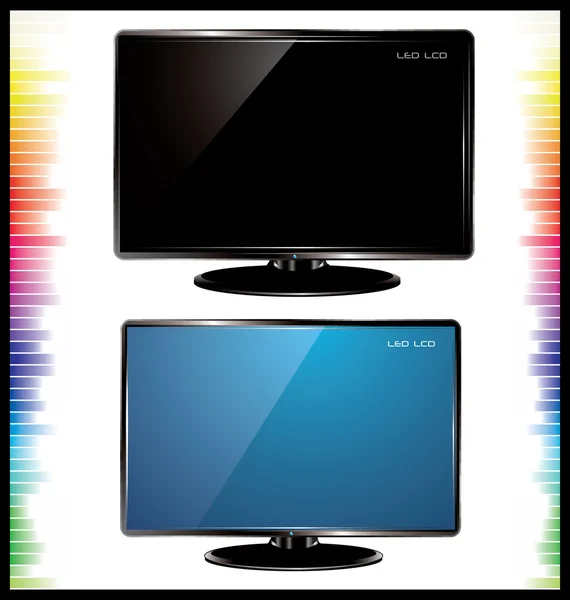 TV LCD, illustrazione vettoriale realistica — Vettoriale Stock
