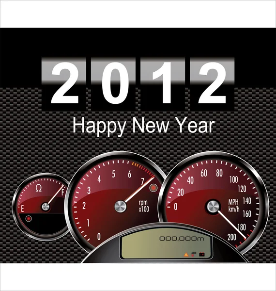 Rok 2012 - prędkościomierza samochodu — Wektor stockowy