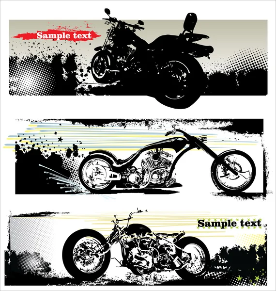 Grunge motocicleta banners — Vetor de Stock