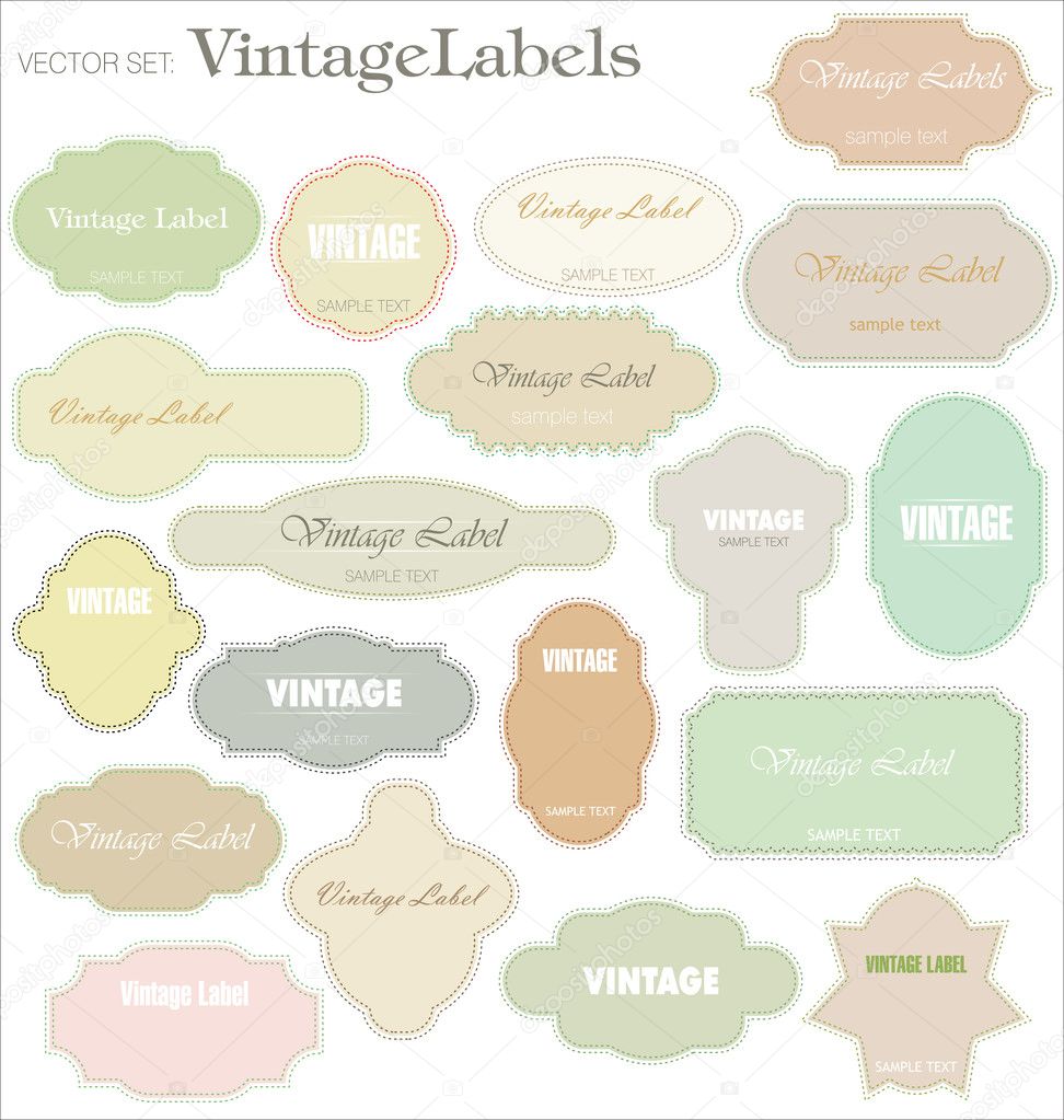 Vintage labels - vector set