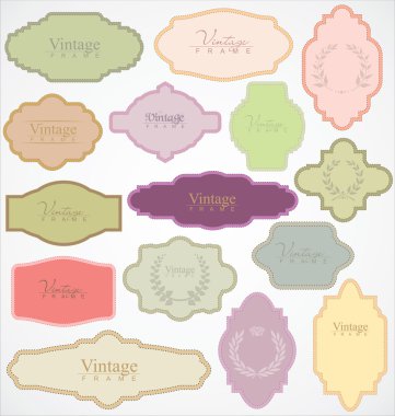 Set of ornate vector frames and labels clipart