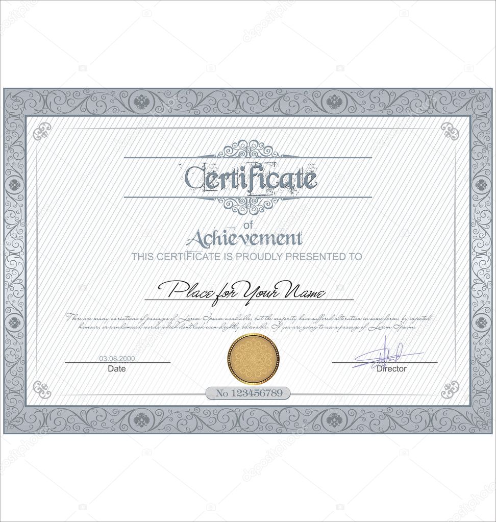 Vector illustration of detailed certificate