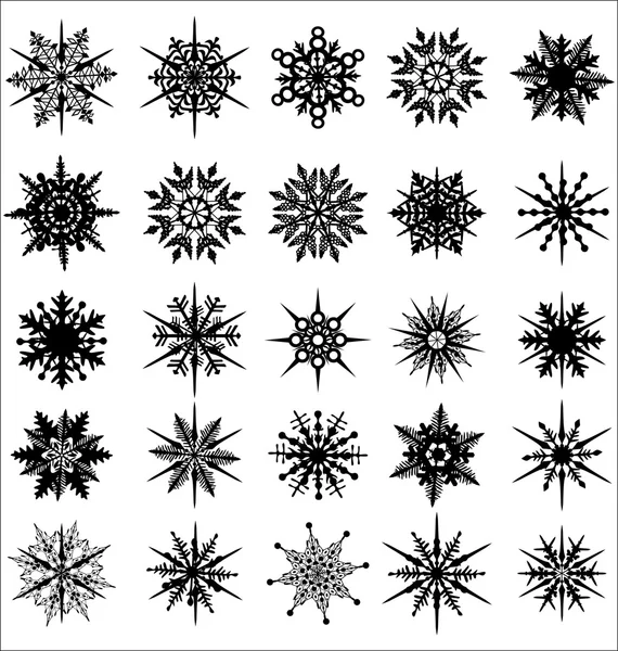 Snowflake set — Stock Vector