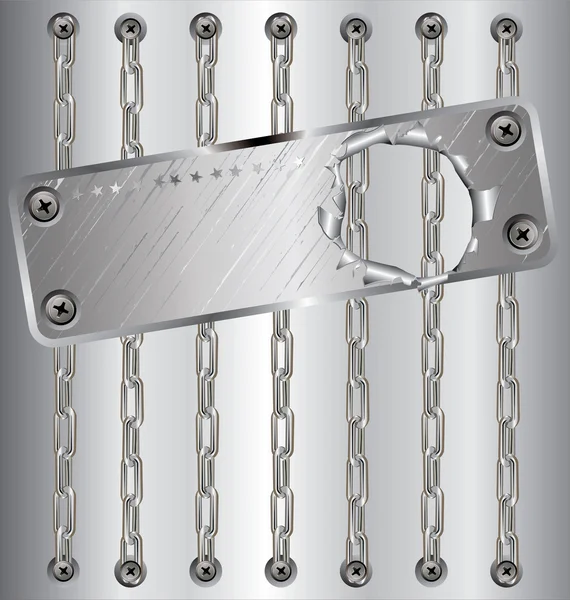 Fond métallique avec chaîne — Image vectorielle