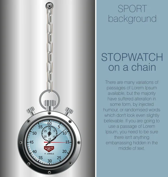 Stopwatch op grijs en blauwe achtergrond met kleurovergang — Stockvector