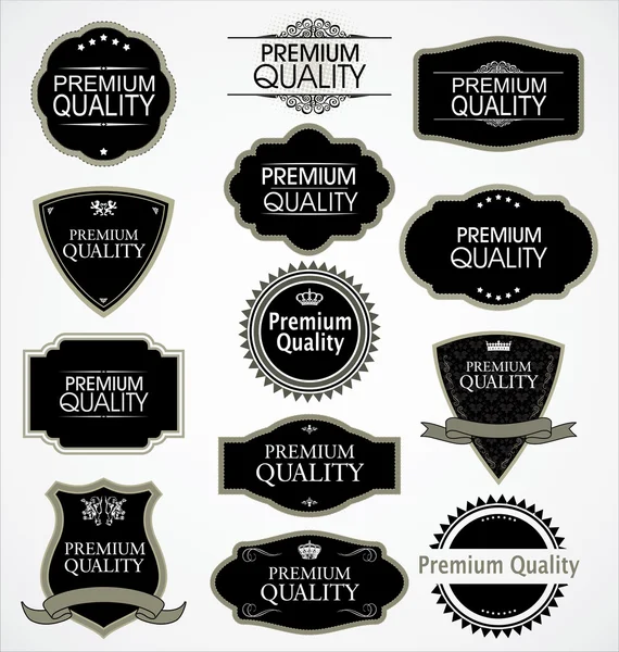 Етикетки преміум якості з ретро-дизайном — стоковий вектор