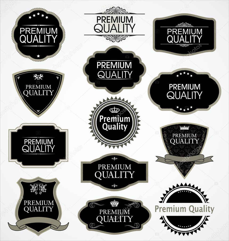 Premium Quality Labels with retro design