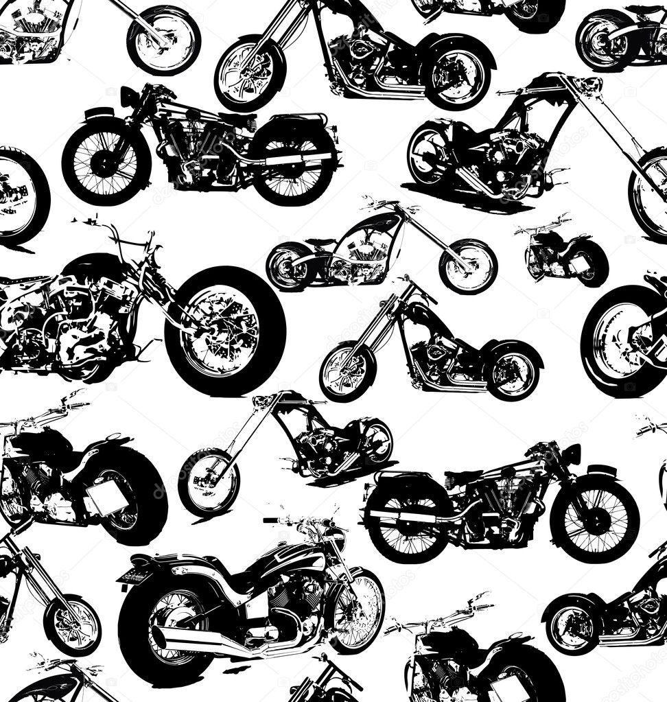 Seamless retro motorbike background
