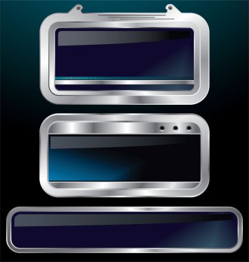 A set of chrome metallic labels clipart