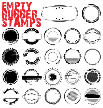 Empty Grunge Rubber Stamps - vector illustration clipart