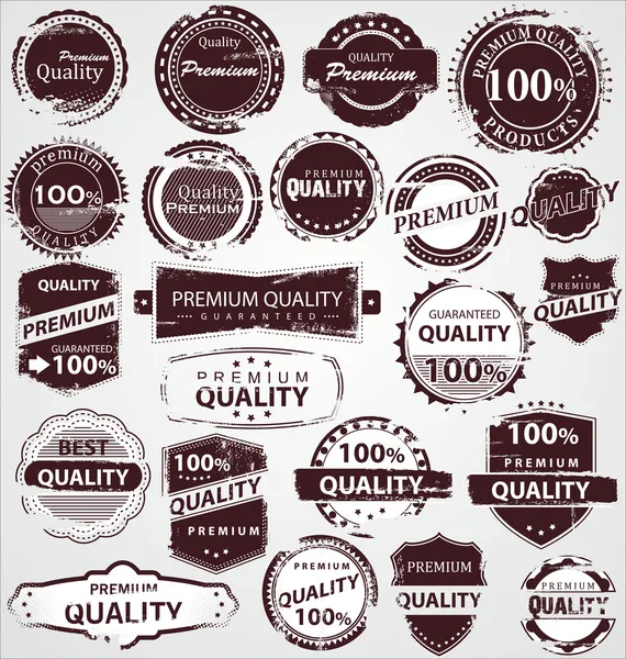 Etiquetas de calidad Grunge Vintage — Vector de stock