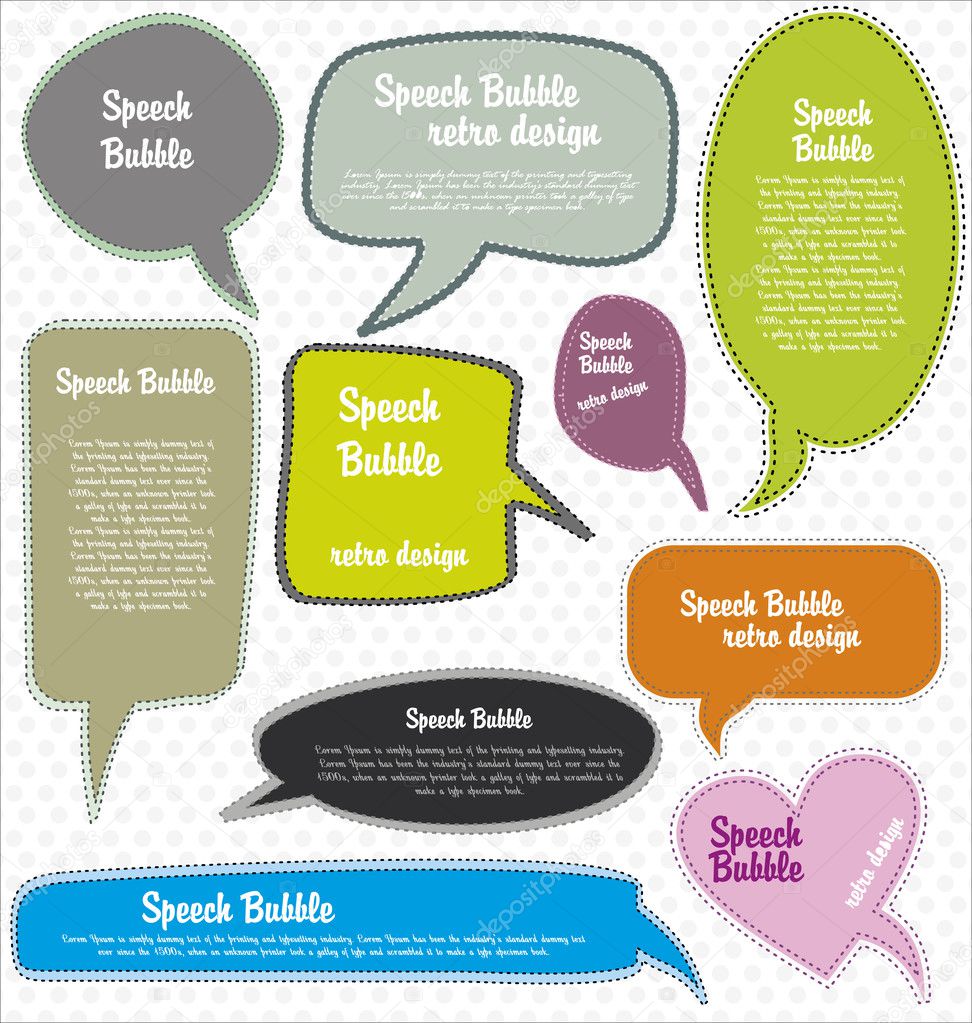 Speech bubbles retro design