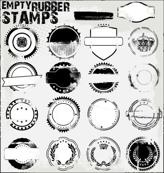 Порожній набір гумових марок Grunge — стоковий вектор