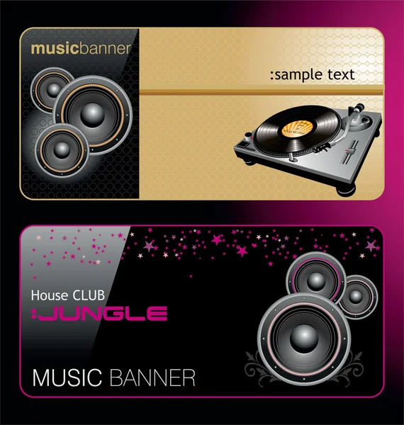 Elegant musik banners — Stock vektor