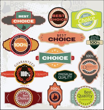 Retro Quality labels clipart