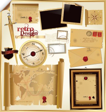 Retro design elements clipart