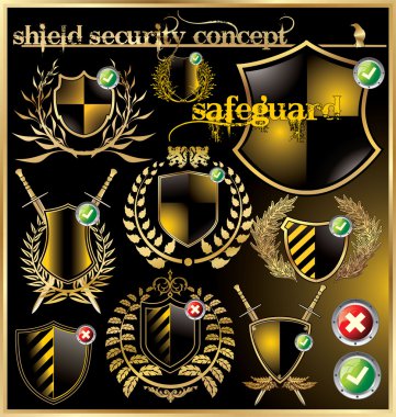 Shield security concept - set clipart