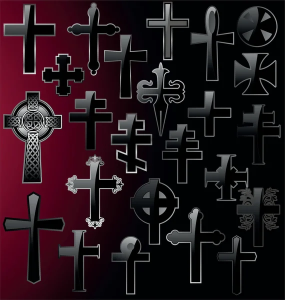 优雅十字架-设置 — 图库矢量图片