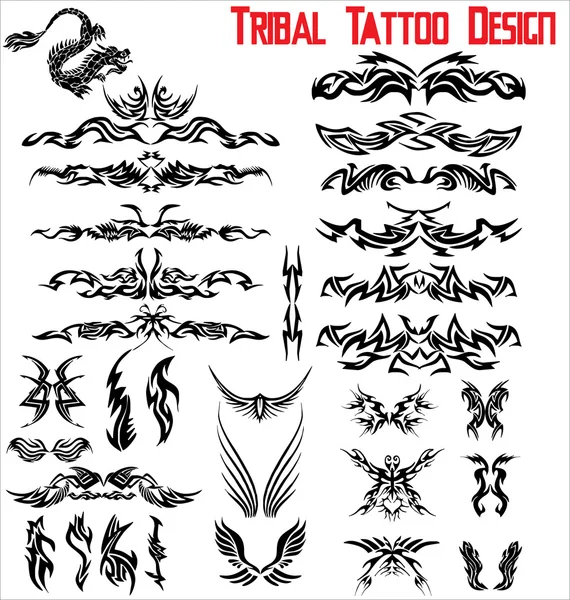 Tribal tatuaż projekt - zestaw — Wektor stockowy