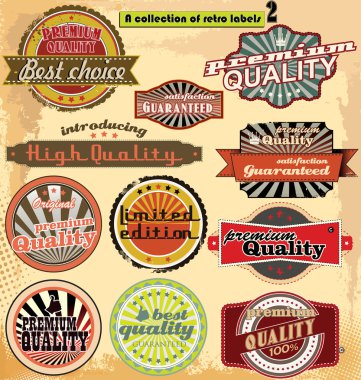 Retro label banner collection clipart