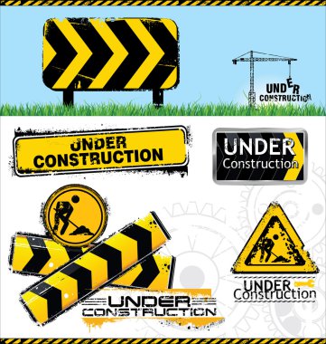 Under construction signs clipart