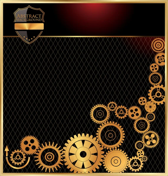 Technology background with golden gears — Stock Vector