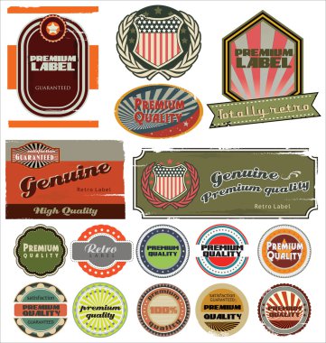 Retro label style collection set clipart