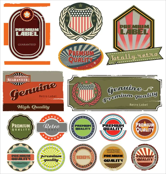 Retro label style collection set — Stock Vector