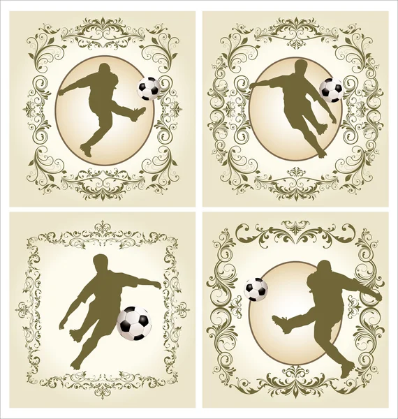 Винтажная рамка - футбол — стоковый вектор
