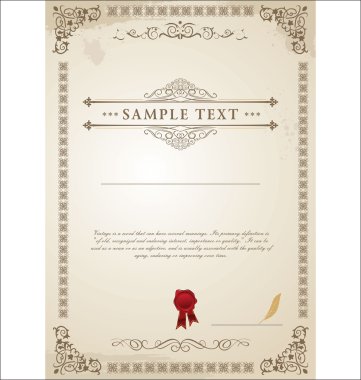 Certificate template clipart