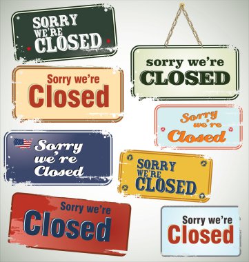 Vintage sign Closed clipart