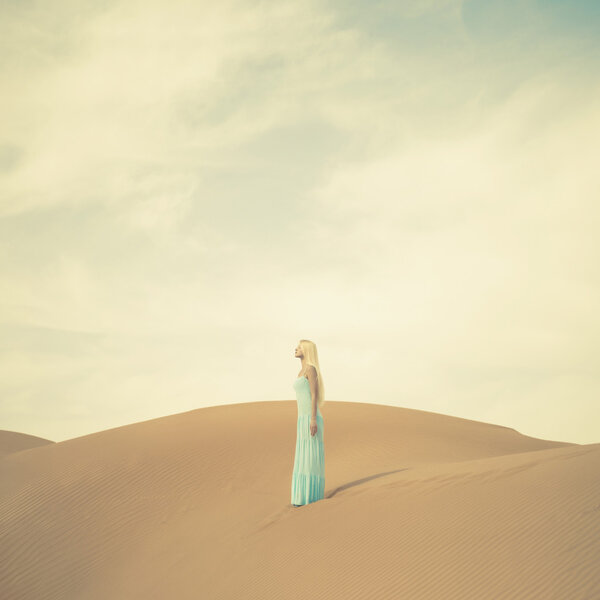 Woman and desert. UAE